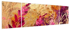 Obraz - Abstrakcyjny obraz kwiatów II. (170x50 cm)