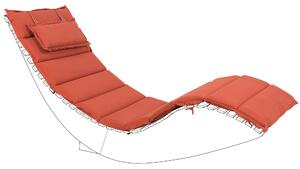 Poduszka na leżak ogrodowy z zagłówkiem mocujące tasiemki czerwona Brescia Beliani