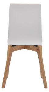 Białe krzesło do jadalni z brązowymi nogami Rowico Grace