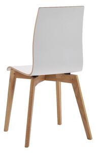 Białe krzesło do jadalni z brązowymi nogami Rowico Grace