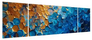 Obraz - Niebiesko-złoty obraz (170x50 cm)