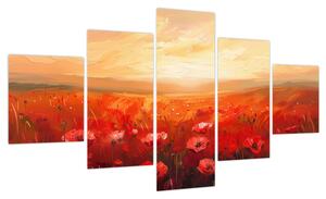 Obraz - Pole maków (125x70 cm)