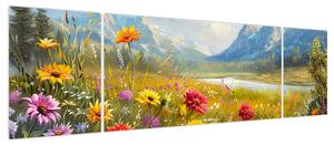 Obraz - Malowany krajobraz (170x50 cm)