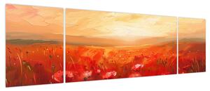 Obraz - Pole maków (170x50 cm)
