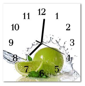 Zegar ścienny kwadrat Woda Limonka