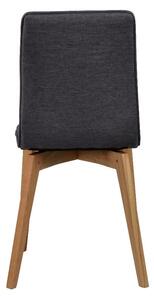 Ciemnoszare krzesło do jadalni z brązowymi nogami Rowico Grace