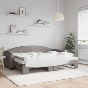 Sofa rozsuwana z materacami, kolor taupe, 80x200 cm, tkanina
