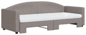 Sofa rozsuwana z materacami, kolor taupe, 80x200 cm, tkanina