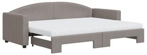 Sofa rozsuwana z materacami, kolor taupe, 80x200 cm, tkanina