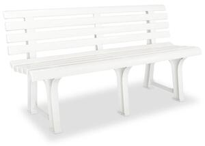 Ławka ogrodowa, 145,5 cm, plastik, biała