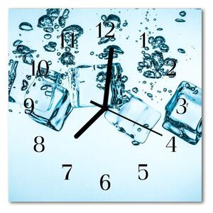Zegar szklany kwadratowy Lód