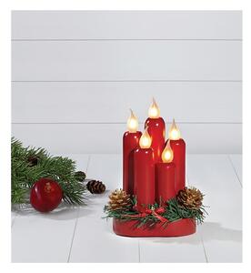 Czerwony świecznik LED Markslöjd Hanna, wys. 20 cm