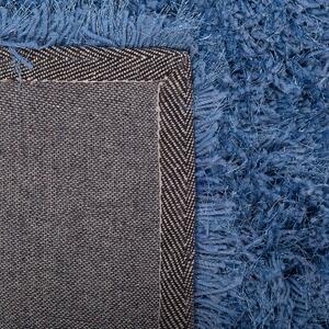 Puszysty dywan 140 x 200 cm niebieski poliestrowy chodnik shaggy Cide Beliani