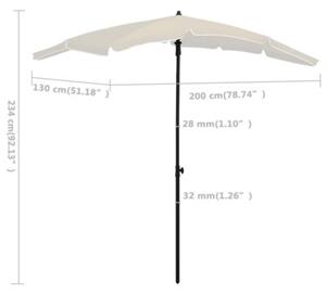 Parasol ogrodowy na słupku, 200x130 cm, piaskowy
