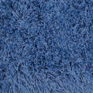 Puszysty dywan okrągły 140 cm niebieski poliestrowy chodnik shaggy Cide Beliani