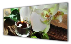 Obraz Szklany Orchidea Świeca do Spa