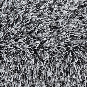 Puszysty dywan 160 x 230 cm czarno-biały poliestrowy chodnik shaggy Cide Beliani