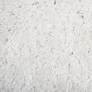 Puszysty dywan 140 x 200 cm biały poliestrowy chodnik shaggy Cide Beliani