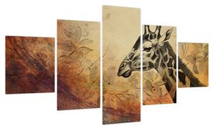 Obraz - Żyrafa, malarstwo (125x70 cm)