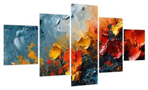Obraz - Abstrakcyjny obraz kwiatów III. (125x70 cm)