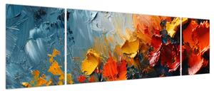 Obraz - Abstrakcyjny obraz kwiatów III. (170x50 cm)