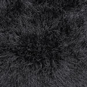 Puszysty dywan 140 x 200 cm czarny poliestrowy chodnik shaggy Cide Beliani