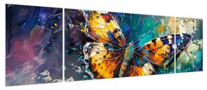 Obraz - Motyl, obraz olejny (170x50 cm)