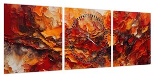 Obraz - Abstrakcja (z zegarem) (90x30 cm)