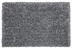 Puszysty dywan 200 x 300 cm czarno-biały poliestrowy chodnik shaggy Cide Beliani