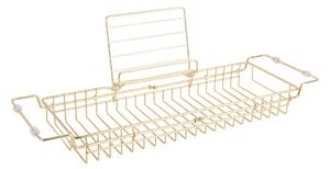 Metalowa regulowana półka na wannę w kolorze złota PT LIVING Tub, 61-86 cm