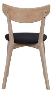 Brązowe dębowe krzesło do jadalni z grafitowym siedziskiem Rowico Amia