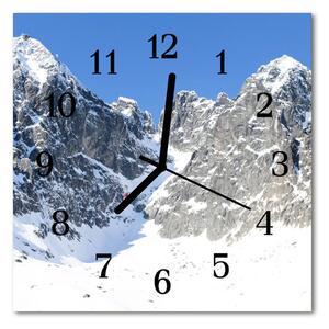 Zegar szklany kwadratowy Góry Zimą