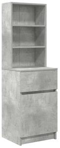 Szafka nocna beton szary 39x35x125 cm drewno klejone