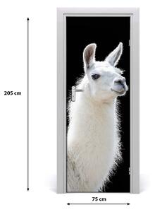 Fototapeta samoprzylepna na drzwi Biała lama