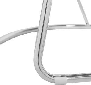 Retro krzesło welurowe półokrągłe siedzisko metalowe nogi szare Floby Beliani