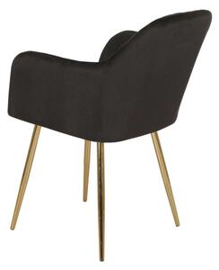 MebleMWM Krzesło Glamour czarne, złote nogi 8174-3 WELUR