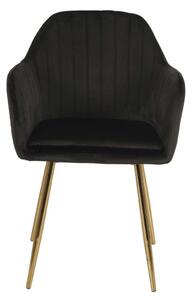MebleMWM Krzesło Glamour czarne, złote nogi 8174-3 WELUR