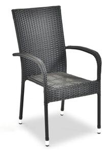 Czarne krzesło ogrodowe ze sztucznego rattanu Bonami Essentials Paris
