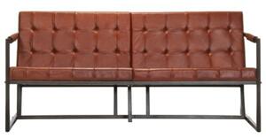 Sofa 3-osobowa, brÄ zowa, naturalna skÃ³ra kozia