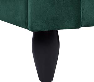 Sofa zielona welurowa trzyosobowa z poduszkami drewniane czarne nóżki Bornholm Beliani
