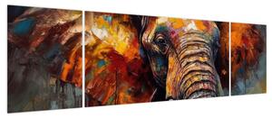 Obraz - Malowanie słonia (170x50 cm)