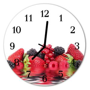 Zegar szklany okrągły Owoce