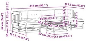 Modularny zestaw ogrodowy z litego drewna sosnowego w kolorze woskowego brązu
