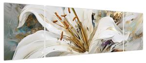 Obraz - Abstrakcja z lilią (170x50 cm)