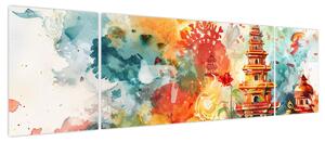Obraz - Ilustracja akwarelowa (170x50 cm)