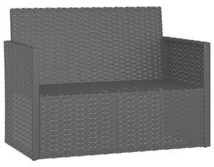 Ławka ogrodowa z poduszkami, czarna, 105 cm, polirattan