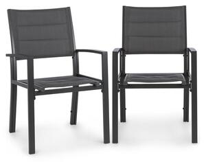 Blumfeldt Torremolinos, krzesła ogrodowe, 2 szt., aluminium, ComfortMesh, ciemnoszary