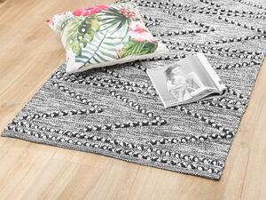 Dywan bawełniany 80 x 150 cm wzór geometryczny czarno-biały Termal Beliani
