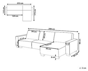 Narożnik lewostronny rozkładany sofa 3-osobowa jasnoszara Romedal Beliani