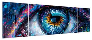 Obraz - Malowanie oczu (170x50 cm)